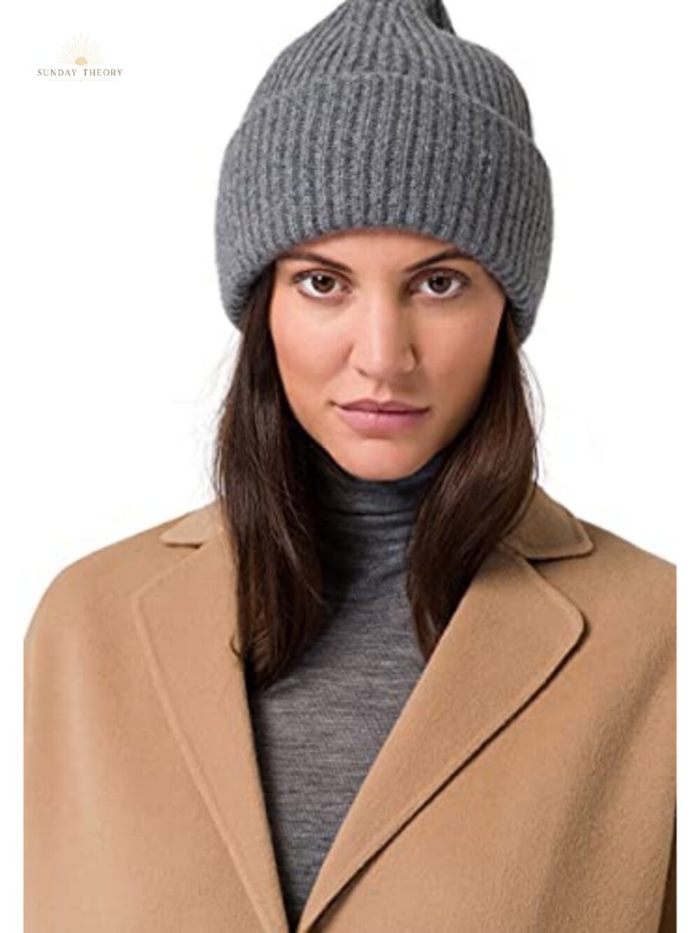 100% Cashmere Chunky Knit Beanie Winter Hat Stretchy Warm